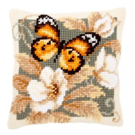 Чорно-жовтогарячий метелик. Подушка для вишивання. Vervaco (PN-0146840) - Вишивка хрестиком і бісером - Овечка Рукодільниця