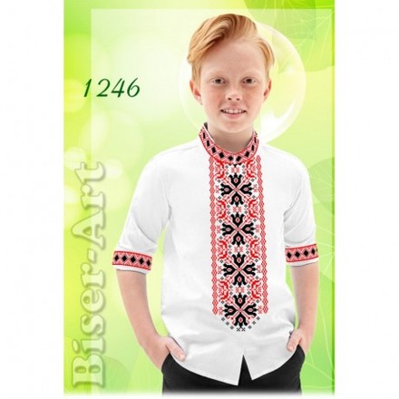 Рубашка для хлопчиків (габардин) Заготовка для вишивки бісером або нитками Biser-Art 1246ба-г - Вышивка крестиком и бисером - Овца Рукодельница