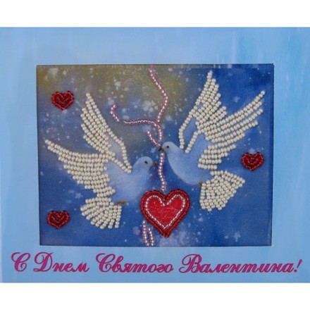 Набор для вышивания открытки бисером Butterfly 722 Голубки - Вишивка хрестиком і бісером - Овечка Рукодільниця