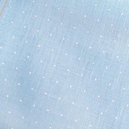 Cashel Linen Mini Dots 28 (ширина 140см) голубая в белый горох Ткань для вышивания Zweigart 3281/5469 (50х140) - Вишивка хрестиком і бісером - Овечка Рукодільниця