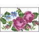 Заготовка клатча Лиловые розы, фиалки для вышивки бисером КЛ010кБ1301