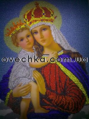 Мадонна з немовлям - Вишивка хрестиком і бісером - Овечка Рукодільниця