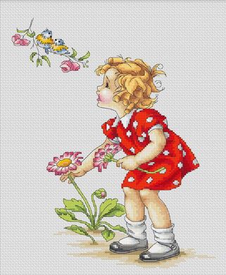Девочка в красном платье. Набор для вышивания крестом. Luca-S (B1050) - Вышивка крестиком и бисером - Овца Рукодельница