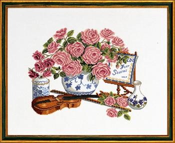 Розы и скрипка. Набор для вышивания крестом. Eva Rosenstand (Дания) (14-103) - Вышивка крестиком и бисером - Овца Рукодельница