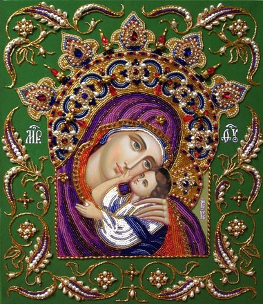 Икона Богородица Умиление в короне. Набор для вышивания бисером. Изящное рукоделие (БП-152) - Вышивка крестиком и бисером - Овца Рукодельница
