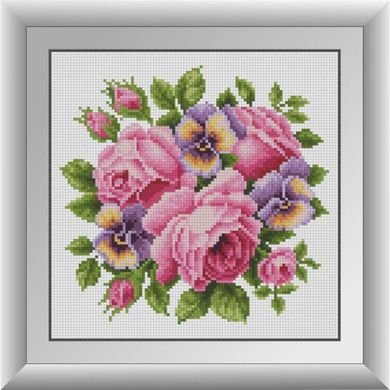 Розы с анютиными глазками. Dream Art (30680D) - Вышивка крестиком и бисером - Овца Рукодельница