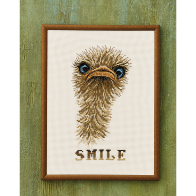 Набір для вишивання "Усміхнений страус (Smiley Ostrich)" PERMIN - Вишивка хрестиком і бісером - Овечка Рукодільниця