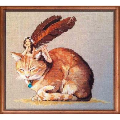 Набор для вышивания крестом NIMUЁ 152 КA (Aida) Fairycat/Сказочный кот - Вышивка крестиком и бисером - Овца Рукодельница