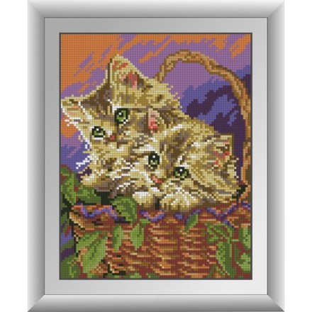 Кошенята у кошику. Dream Art (30143D) - Вишивка хрестиком і бісером - Овечка Рукодільниця