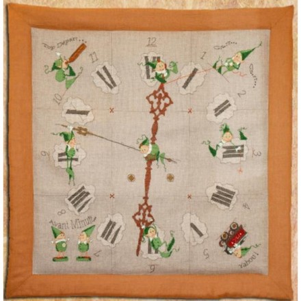 Набор для вышивания крестом NIMUЁ 101 КA (Aida) Mic & Mac - L`Horloge/Мик & Мак - Настенные часы - Вышивка крестиком и бисером - Овца Рукодельница