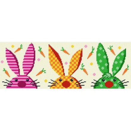 Кролики великодні Набір для вишивання по канві з малюнком Quick Tapestry TS-82 - Вишивка хрестиком і бісером - Овечка Рукодільниця