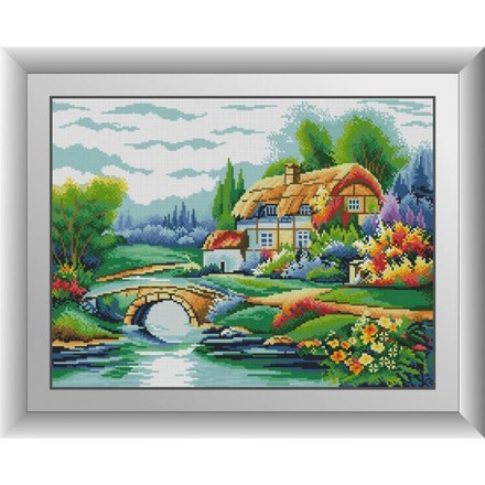Дом у озера. Dream Art (30577D) - Вышивка крестиком и бисером - Овца Рукодельница