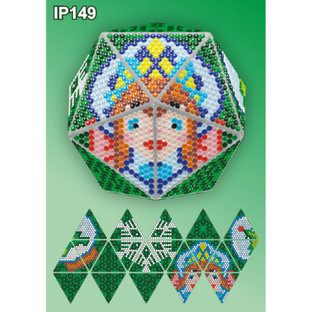 Снегурочка 3d Новогодний шар Набор для выкладки пластиковыми алмазиками Вдохновение IP149 - Вишивка хрестиком і бісером - Овечка Рукодільниця