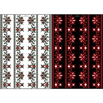 Канва с нанесенным рисунком для вышивки бисером и нитками на водорастворимом клеевом флизелине ФЛ231гн2030