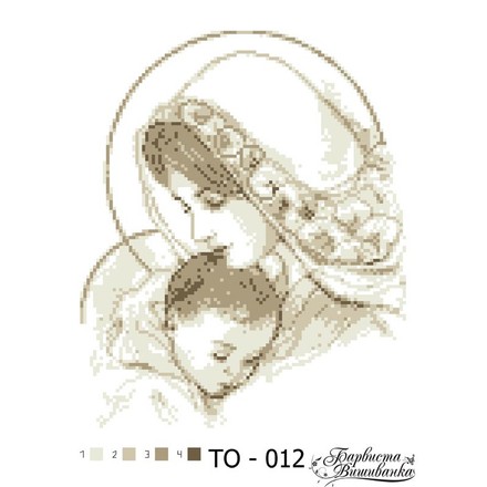Схема картины Мария с ребенком бежевая для вышивки бисером на ткани ТО012ан2535 - Вышивка крестиком и бисером - Овца Рукодельница