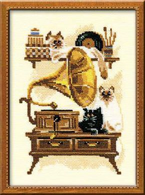 Кошки с граммофоном. Набор для вышивания. Риолис (0859) - Вышивка крестиком и бисером - Овца Рукодельница