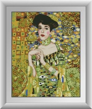 Набір для малювання камені алмазний живопис Dream Art Портрет Аделі Блох-Бауер. Густав Клімт (квадратні, повна) 30519D - Вишивка хрестиком і бісером - Овечка Рукодільниця