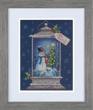 Набір для вишивання хрестиком Snowman Lantern//Ліхтар зі сніговиком DIMENSIONS 70-08987 - Вишивка хрестиком і бісером - Овечка Рукодільниця