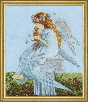 Набір для вишивання Design Works 2869 Angel with Kitten - Вишивка хрестиком і бісером - Овечка Рукодільниця