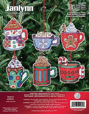 Christmas Cocoa Mugs Різдвяні чашки для какао. Набір для вишивання хрестом. Janlynn (021-1413) - Вишивка хрестиком і бісером - Овечка Рукодільниця