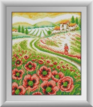 Набір для малювання каменями алмазний живопис Dream Art Дівчина в маках (квадратні, повна) 30909D - Вишивка хрестиком і бісером - Овечка Рукодільниця
