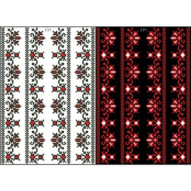 Канва с нанесенным рисунком для вышивки бисером и нитками на водорастворимом клеевом флизелине ФЛ231фн2030