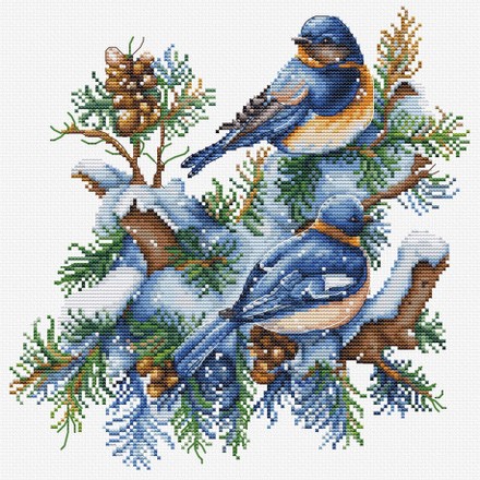 Птицы-Зима Набор для вышивания крестом Luca-S B2418 - Вишивка хрестиком і бісером - Овечка Рукодільниця