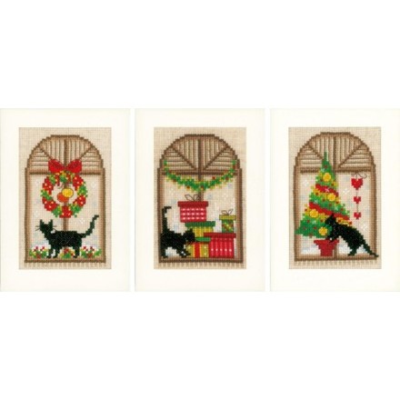 Різдвяна атмосфера Набір для вишивання хрестиком (листівки) Vervaco PN-0150427 - Вышивка крестиком и бисером - Овца Рукодельница