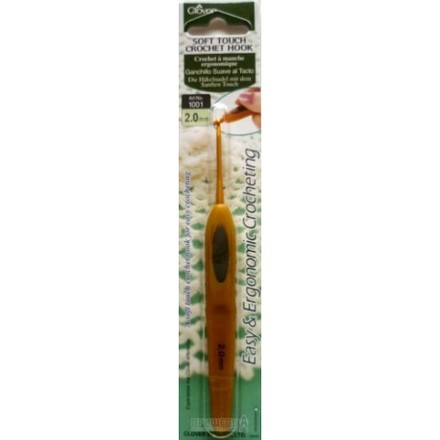 Крючок для вязания алюминиевый с мягкой ручкой 1001-2.0 Clover(Япония) - Вишивка хрестиком і бісером - Овечка Рукодільниця