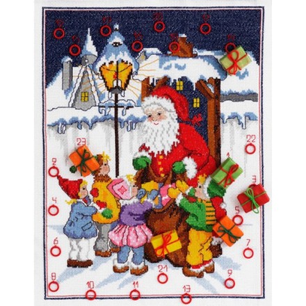 Набор для вышивания Anchor 03504 Calendar Santa & Childrens Friend / Календарь Санты - Вышивка крестиком и бисером - Овца Рукодельница
