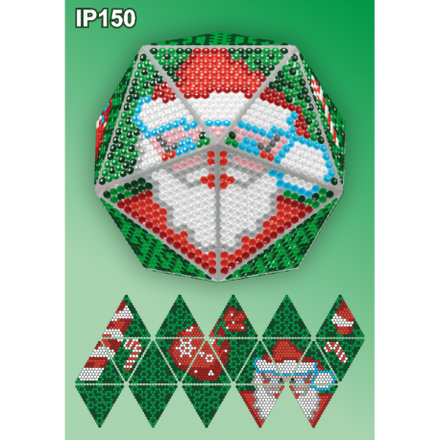 Дед Мороз 3d Новогодний шар Набор для выкладки пластиковыми алмазиками Вдохновение IP150 - Вишивка хрестиком і бісером - Овечка Рукодільниця