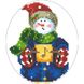 Набір для вишивки бісером Барвиста Вишиванка Пошита новорічна іграшка Баритон (серія: Сніговики-Колядники) 14х16 ТР221аБ1416k