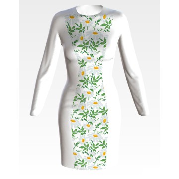 Набор для вышивки нитками Барвиста Вышиванка заготовки женского платья – вышиванки Ромашки ПЛ187кБннннi
