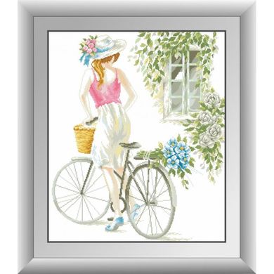 Девушка с велосипедом. Dream Art (30456D) - Вышивка крестиком и бисером - Овца Рукодельница