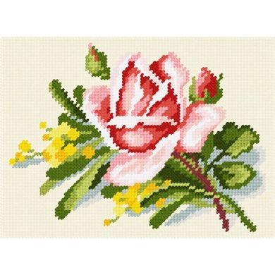 Троянда та мімоза, К. Кляйн Набір для вишивання по канві з малюнком Quick Tapestry TD-35 - Вышивка крестиком и бисером - Овца Рукодельница