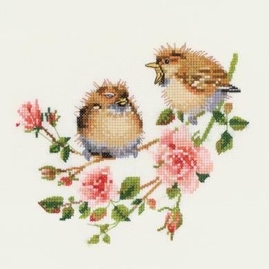 Маленькі пташки на троянди. Набір для вишивання. Heritage Craft (H778) - Вишивка хрестиком і бісером - Овечка Рукодільниця
