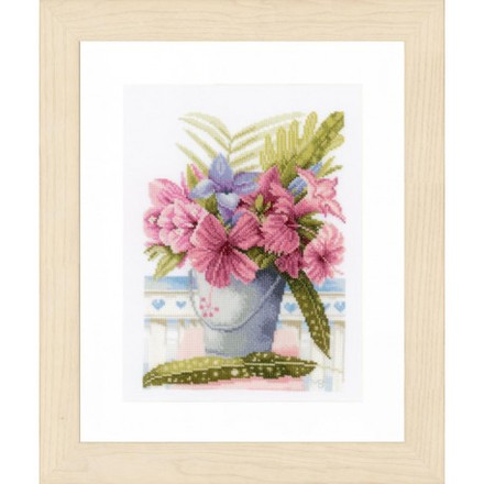 Набор для вышивания Lanarte Flowers in a bucket Букет цветов в ведерке PN-0154327 - Вышивка крестиком и бисером - Овца Рукодельница
