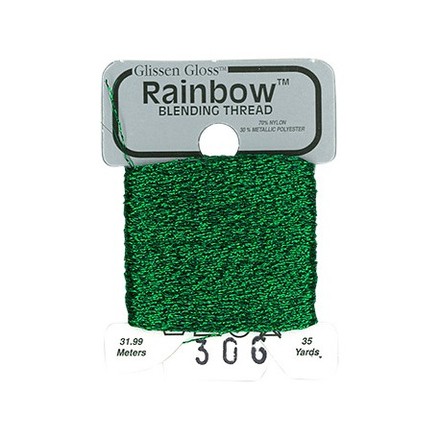 Rainbow Blending Thread 306 Emerald Green Металлизированное мулине Glissen Gloss RBT306 - Вишивка хрестиком і бісером - Овечка Рукодільниця