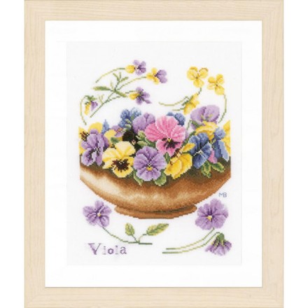 Набор для вышивания Lanarte Violets Фиалки PN-0168600 - Вышивка крестиком и бисером - Овца Рукодельница