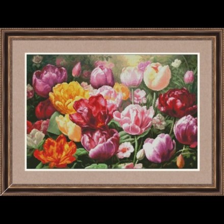 Тюльпановий сад Набір для вишивання хрестиком LadyDi К-002LD - Вишивка хрестиком і бісером - Овечка Рукодільниця
