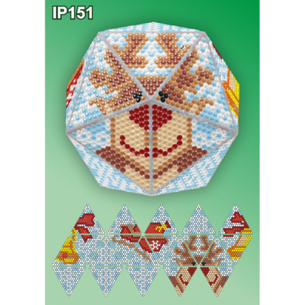 Олень 3d Новогодний шар Набор для выкладки пластиковыми алмазиками Вдохновение IP151 - Вышивка крестиком и бисером - Овца Рукодельница