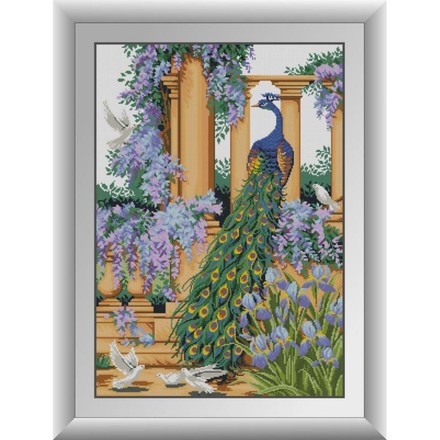 Павлин в саду. Dream Art (30302D) - Вышивка крестиком и бисером - Овца Рукодельница