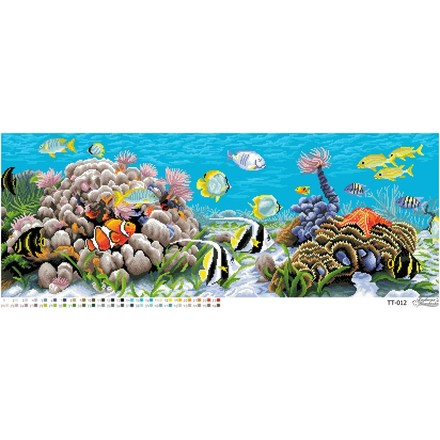 Схема картины Подводный мир для вышивки бисером на ткани ТТ012ан9234 - Вышивка крестиком и бисером - Овца Рукодельница