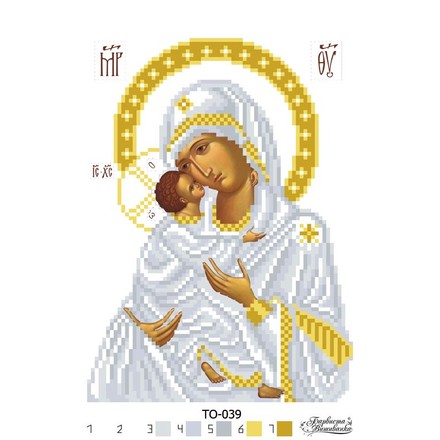 Схема картины Владимирская икона Божией Матери для вышивки бисером на ткани ТО039ан1622 - Вышивка крестиком и бисером - Овца Рукодельница