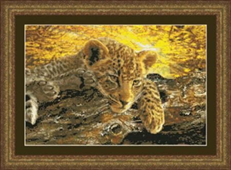 Perched High Baby Leopard Kustom Krafts. Набор для вышивания крестом. KUSTOM KRAFTS (98877) - Вышивка крестиком и бисером - Овца Рукодельница