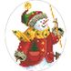 Набір для вишивки бісером Барвиста Вишиванка Пошита новорічна іграшка Диригент (серія: Сніговики-Колядники) 14х16 ТР222аБ1416k