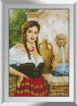 Набір для малювання каменями алмазний живопис Dream Art Дівчина зі глечиком (квадратні, повна) 31321D - Вишивка хрестиком і бісером - Овечка Рукодільниця