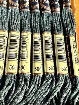 Муліне для вишивання AIRO №500 колір Blue Green, Very Dark/Дуже темний синьо-зелений 8м