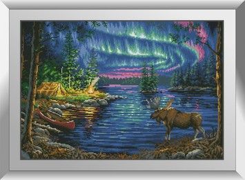 Набір для малювання каменями алмазний живопис Dream Art Північне сяйво (квадратні, повне) 31087D - Вишивка хрестиком і бісером - Овечка Рукодільниця