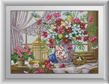 Набор для рисования камнями алмазная живопись Dream Art На подоконнике (квадратные, полная) 30605D - Вышивка крестиком и бисером - Овца Рукодельница